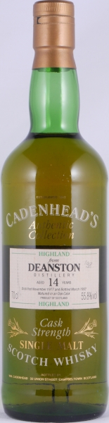 Deanston 1977 14 Years Oak Cask Cadenhead Highland Single Malt Scotch Whisky Cask Strength 55.8%