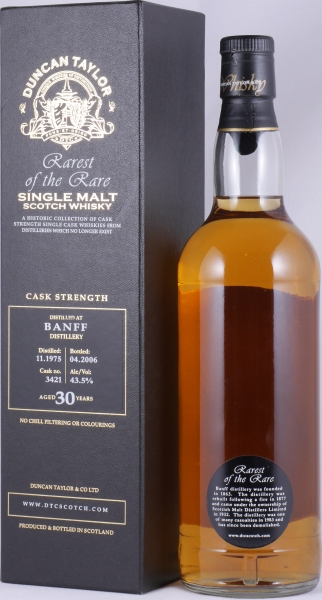 Banff 1975 30 Years Oak Cask No. 3421 Duncan Taylor Rarest of the Rare Highland Single Malt Scotch Whisky 43,5%