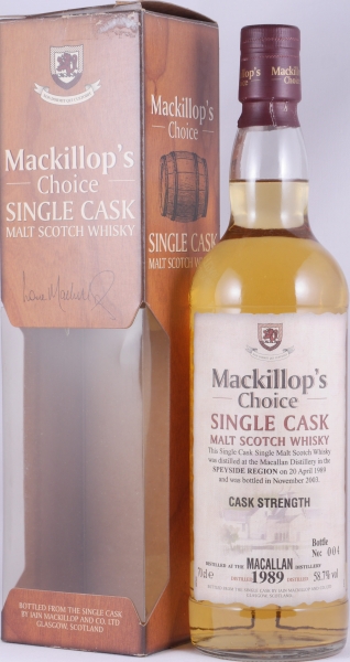 Macallan 1989 14 Years Oak Cask Mackillops Choice Single Cask Speyside Single Malt Scotch Whisky 58.7%