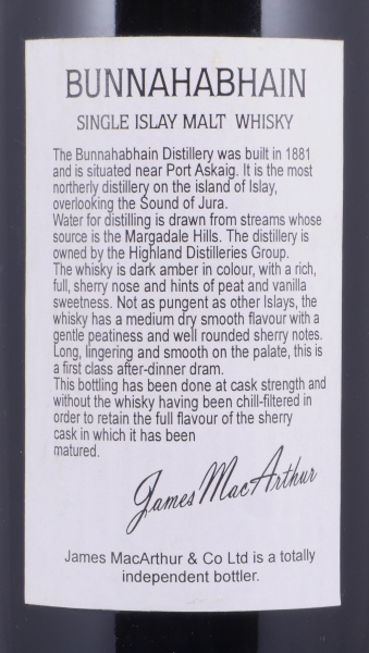 Bunnahabhain 1979 20 Years Sherry Cask No. 9677 James MacArthur Old Masters Islay Single Malt Scotch Whisky 57.0%