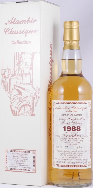 Bunnahabhain 1988 26 Years Octave Bourbon Cask No. 15704 Alambic Classique Islay Single Malt Scotch Whisky 47.4%