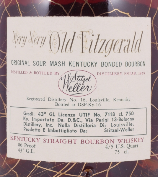 Buy Very Very Old Fitzgerald 1957 Bonded 12 Years-old A Collectors Item  Stitzel-Weller Dumpy Bottle Kentucky Straight Bourbon Whiskey 43.0% ABV at  AmCom secure online