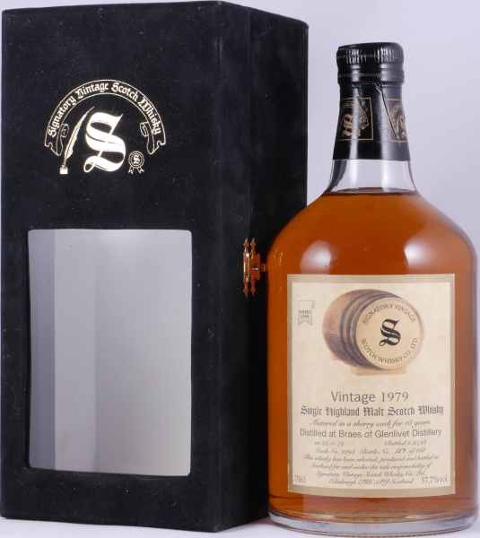 Braes of Glenlivet 1979 18 Years Sherry Cask No. 9293 Signatory Vintage Highland Single Malt Scotch Whisky 57,7%