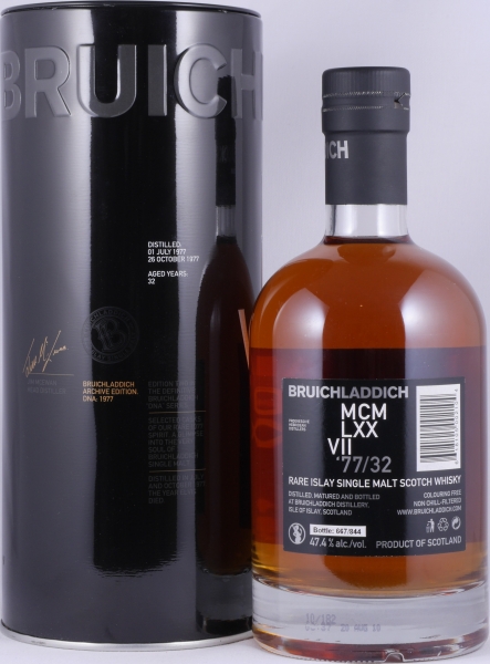 Bruichladdich 1977 MCMLXXVII DNA_2 Release 32 Years American Oak Bourbon Rare Islay Single Malt Scotch Whisky 47.4%