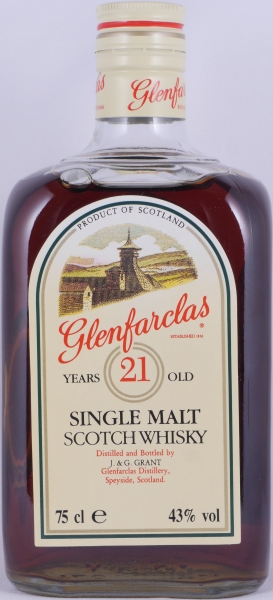 Glenfarclas 1980s 21 Years Sherry Casks 75cl Dumpy Square Bottle Highland Single Malt Scotch Whisky 43,0%