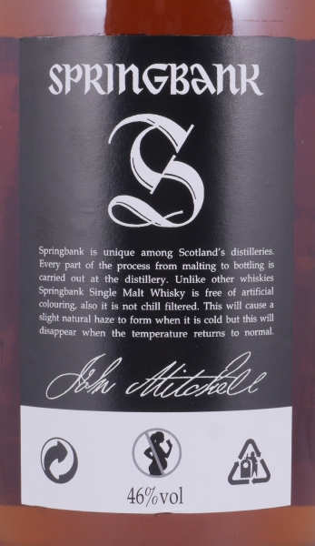 Springbank 15 Years Release 2012 Campbeltown Single Malt Scotch Whisky 46,0%