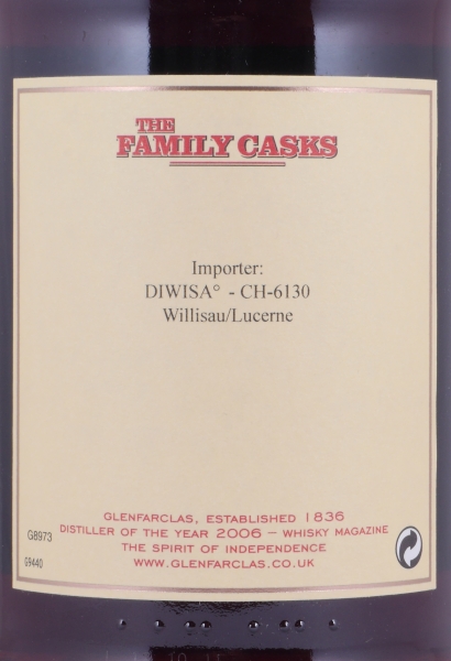 Glenfarclas 1963 48 Years The Family Casks 1st Fill Sherry Hogshead Cask No. 179 Highland Single Malt Scotch Whisky 50.4%