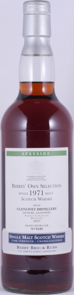 Glenlivet 1971 32 Years Sherry Cask No. 6448 Berrys Own Selection Speyside Single Malt Scotch Whisky 55.0%