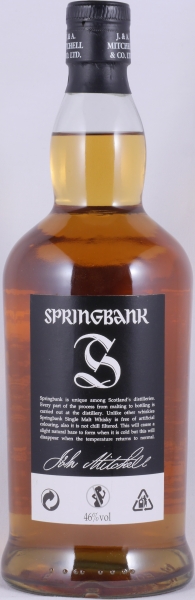 Springbank 10 Years Bourbon and Sherry Casks Release 2012 Black Label Campbeltown Single Malt Scotch Whisky 46.0%