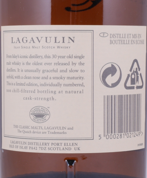 Lagavulin 1976 30 Years American Oak Casks Special Release 2006 Islay Malt Scotch Whisky Cask Strength 52.6%