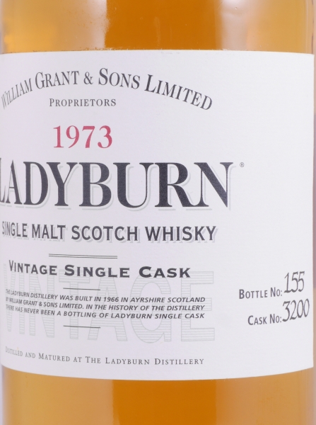 Ladyburn 1973 27 Years Vintage Single Cask No. 3200 Lowland Single Malt Scotch Whisky Cask Strength 50,4%