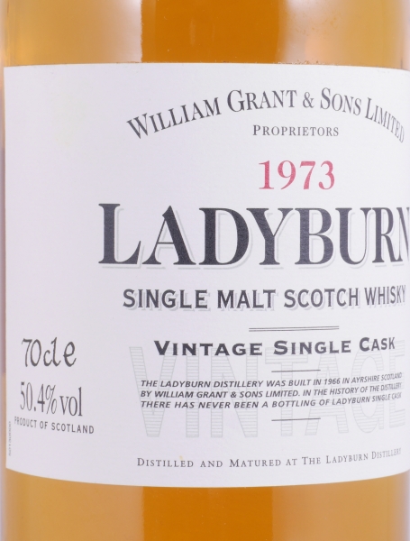 Ladyburn 1973 27 Years Vintage Single Cask No. 3200 Lowland Single Malt Scotch Whisky Cask Strength 50,4%