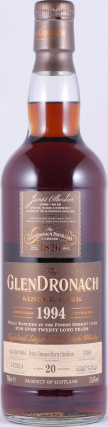 Glendronach 1990 20 Years Pedro Ximenez Sherry Puncheon Cask No. 3386 Highland Single Malt Scotch Whisky 53.6%