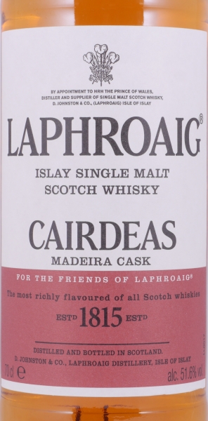 Laphroaig Cairdeas Madeira Cask Feis Ile 2016 Limited Edition Islay Single Malt Scotch Whisky Cask Strength 51.6%