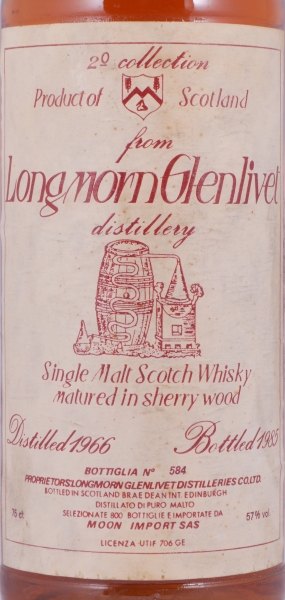 Longmorn-Glenlivet 1966 19 Years Sherry Wood Half Moon 2nd Collection Speyside Single Malt Scotch Whisky 57.0%