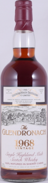 Glendronach 1968 25 Years Sherry Casks Highland Single Malt Scotch Whisky 43.0%