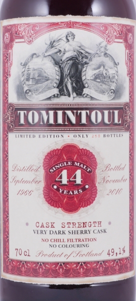 Tomintoul 1966 44 Years Very Dark Sherry Cask No. 5261 Jack Wiebers Highland Single Malt Scotch Whisky 49.1%