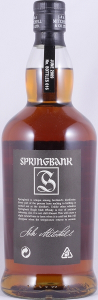 Springbank 1996 13 Years Cream Sherry Cask No. 272 Campbeltown Single Malt Scotch Whisky Cask Strength 55.2%