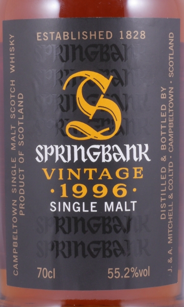 Springbank 1996 13 Years Cream Sherry Cask No. 272 Campbeltown Single Malt Scotch Whisky Cask Strength 55.2%