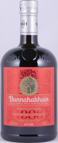 Bunnahabhain 1986 34 Years New Acquaintance Release 2020 Oloroso Sherry und American Oak Casks Islay Single Malt Scotch Whisky 41,5%