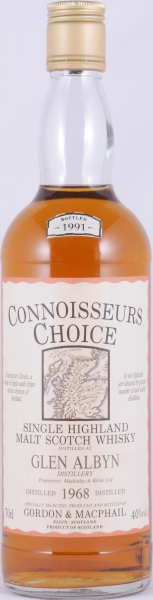 Glen Albyn 1968 23 Years Gordon and MacPhail Connoisseurs Choice Gold Screw Cap Highland Single Malt Scotch Whisky 40.0%