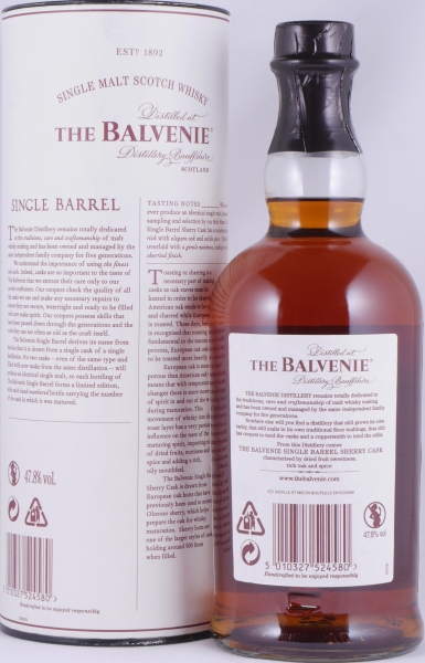 Balvenie 2002 15 Years Single Barrel European Oak Sherry Butt Cask No. 2058 Highland Single Malt Scotch Whisky 47,8%