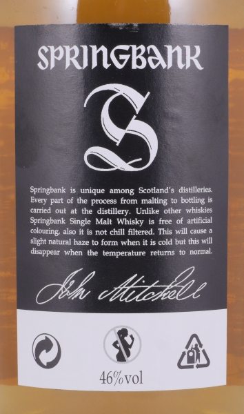 Springbank CV Release 2011 Black Label Campbeltown Single Malt Scotch Whisky 46.0%