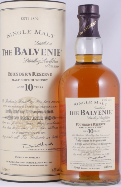 Balvenie 10 Years Founders Reserve Highland Single Malt Scotch Whisky 43.0% 1.0 Litre