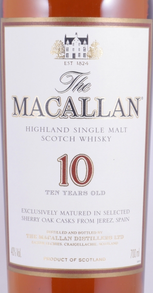 Macallan 10 Years Sherry Oak Casks Highland Single Malt Scotch Whisky 40.0%