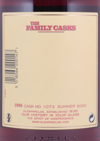 Glenfarclas 1996 24 Years The Family Casks First Fill Sherry Butt Cask No. 1073 Highland Single Malt Scotch Whisky 51,8%