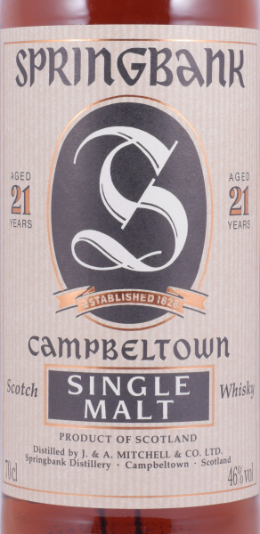 Springbank 21 Years Limited Edition Release 2000 for Benelux Campbeltown Single Malt Scotch Whisky 46.0%