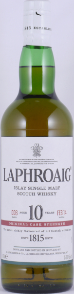 Laphroaig 10 Years Cask Strength Batch 006 Release 2014 Islay Single Malt Scotch Whisky 58.0%