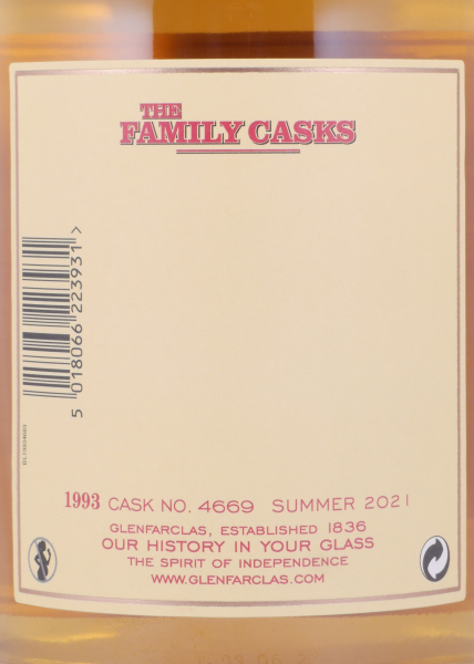 Glenfarclas 1993 28 Years The Family Casks 4th Fill Sherry Butt Cask No. 4669 Highland Single Malt Scotch Whisky 57.6%