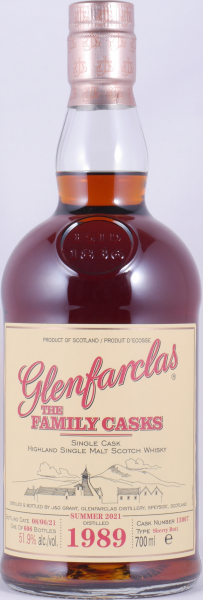 Glenfarclas 1989 31 Years The Family Casks 1st Fill Sherry Butt Cask No. 13007 Highland Single Malt Scotch Whisky 51.9%