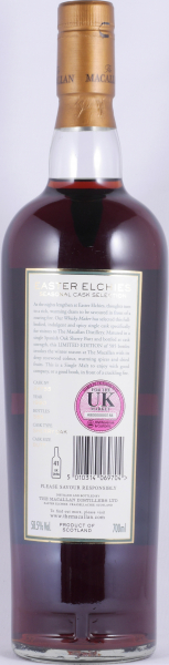 Macallan 1991 15 Years Sherry Oak Butt Cask No. 24755 Easter Elchies Seasonal Cask Selection Highland Single Malt Scotch Whisky 58.5%