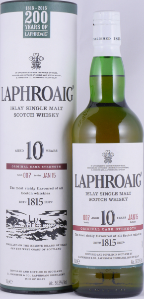 Laphroaig 10 Years Cask Strength Batch 007 Release 2015 Islay Single Malt Scotch Whisky 56,3%