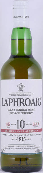 Laphroaig 10 Years Cask Strength Batch 007 Release 2015 Islay Single Malt Scotch Whisky 56,3%