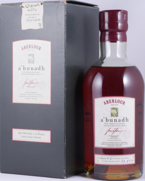 Aberlour A bunadh Batch No. 6 Oloroso Sherry Butts Speyside Single Malt Scotch Whisky Cask Strength 59.9%