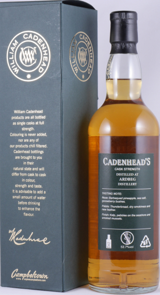 Ardbeg 1993 26 Years Bourbon Hogshead Cadenheads Authentic Collecton Islay Single Malt Scotch Whisky Cask Strength 53.7%