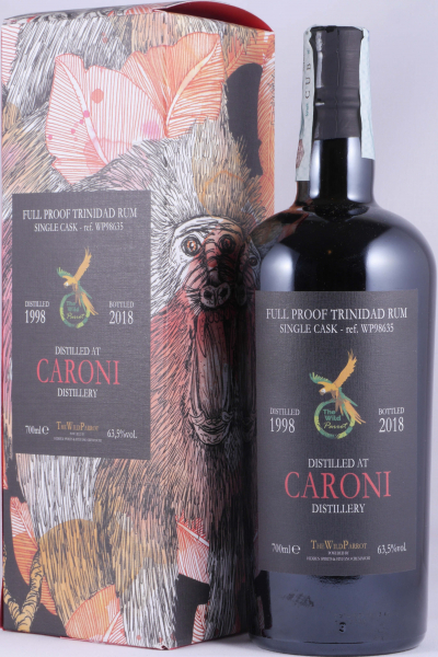 Caroni 1998 20 Years Single Cask No. WP98635 The Wild Parrott Red Full Proof Heavy Trinidad Rum 63.5%