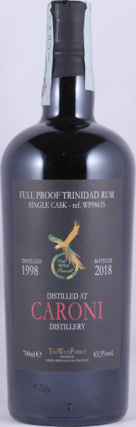 Caroni 1998 20 Years Single Cask No. WP98635 The Wild Parrott Red Full Proof Heavy Trinidad Rum 63.5%