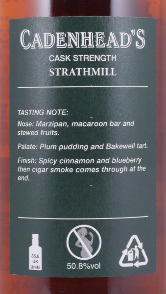 Strathmill 1995 22 Years Refill Port Hogshead Cadenheads Authentic Collecton Speyside Single Malt Scotch Whisky 50.8%