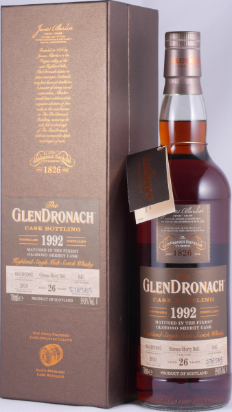 Glendronach 1992 26 Years Oloroso Sherry Butt Cask No. 847 Highland Single Malt Scotch Whisky Cask Strength 59.8%