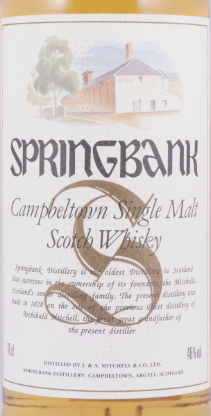 Springbank 1978 15 Years Oak Casks Distillery Picture Label Campbeltown Single Malt Scotch Whisky 46.0%