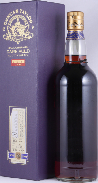Glenesk 1981 26 Years Sherry Cask No. 934 Duncan Taylor Cask Strength Rare Auld Edition Highland Single Malt Scotch Whisky 59,0%