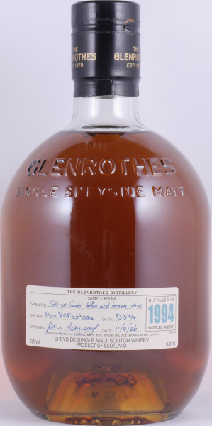 Glenrothes 1994 13 Years Vintage Limited Edition Bottled in 2007 Speyside Single Malt Scotch Whisky 43.0%