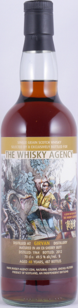 Girvan 1964 48 Years Sherry Butt The Whisky Agency Fight Lowland Single Grain Scotch Whisky Cask Strength 49.5%