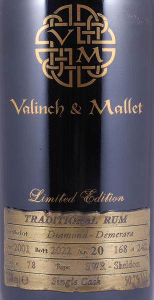 Diamond Demerara 2001 20 Years Single Cask No. 78 Valinch und Mallet The Spirit of Art Limited Edition SWR-Skeldon Full Proof Traditional Guyana Rum 50,7%