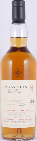 Lagavulin 1995 23 Years European Oak Cask No. 9001 Select Cask Limited Single Cask Edition Islay Single Malt Scotch Whisky Cask Strength 48.7%