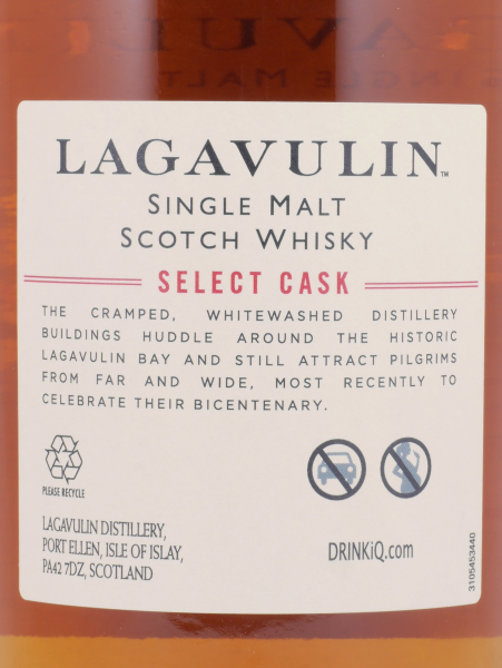 Lagavulin 1995 23 Years European Oak Cask No. 9001 Select Cask Limited Single Cask Edition Islay Single Malt Scotch Whisky Cask Strength 48.7%